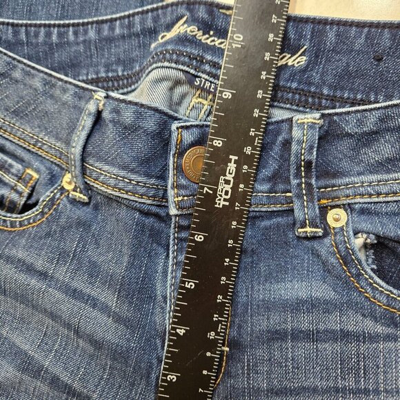 American Eagle Jeans Original Boot Womens 10L Long Lowrise Stretch Y2k - Picture 7 of 11